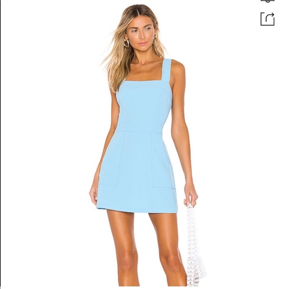 Amanda Uprichard Dresses & Skirts - Amanda Uprichard Revolve Blue Square Neck Ace Mini Dress